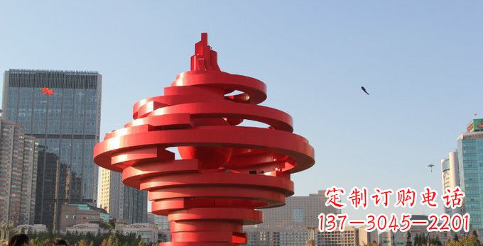 安阳不锈钢抽象火炬雕塑，展现活力与坚强