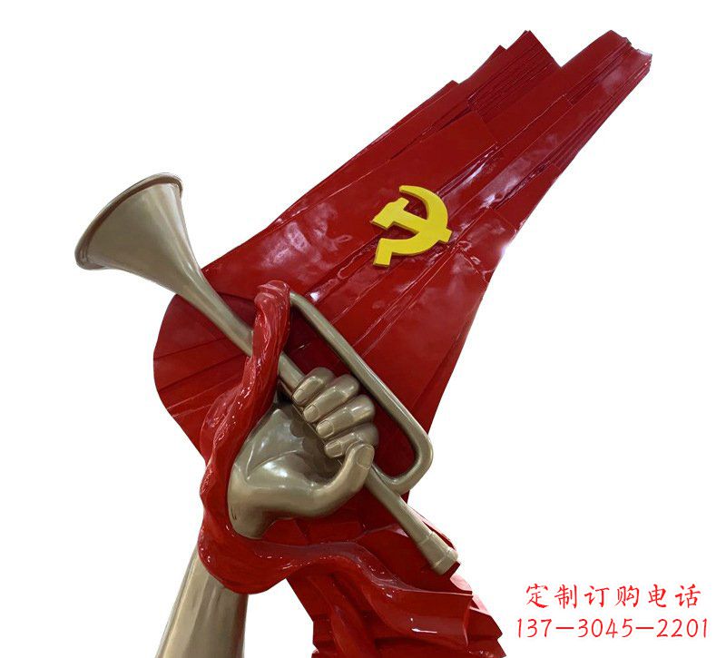 安阳优质不锈钢党旗雕塑
