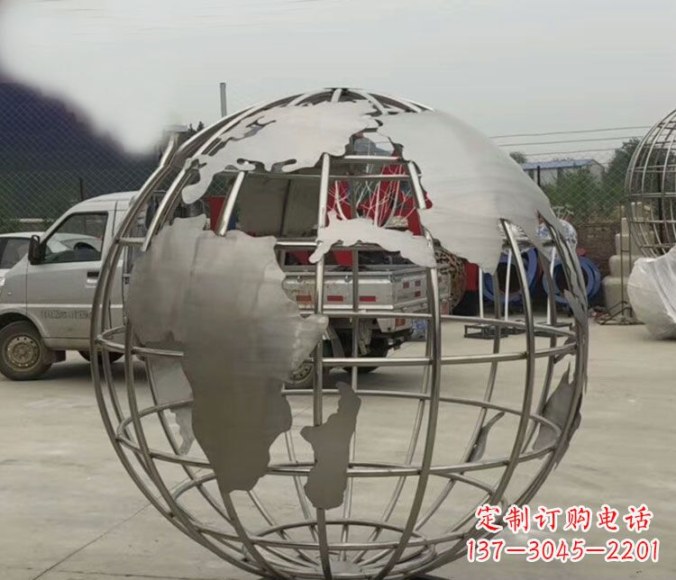 安阳中领雕塑:精美不锈钢地球仪雕塑