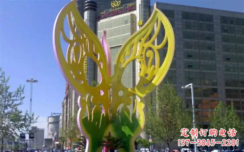 安阳广场不锈钢雕刻蝴蝶雕塑