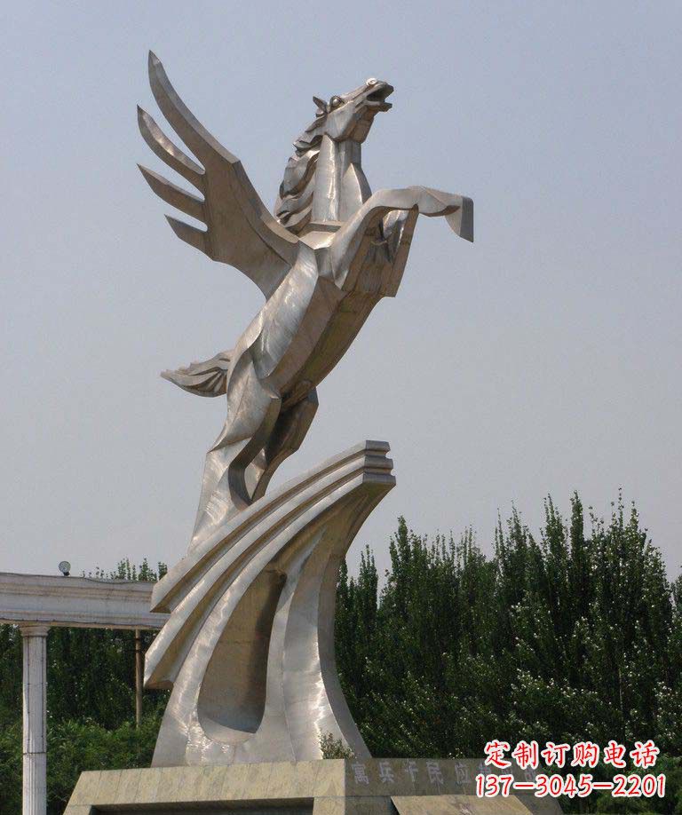 安阳广场不锈钢飞马景观雕塑