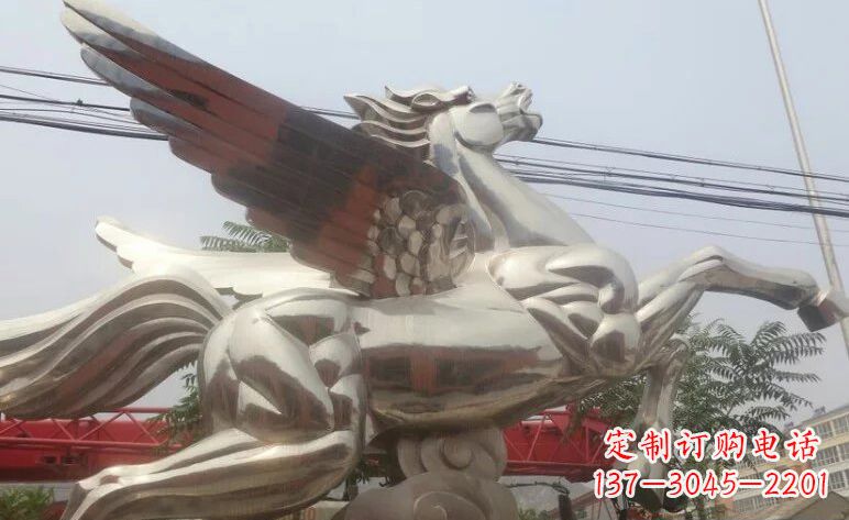 安阳流畅优美的不锈钢飞马雕塑