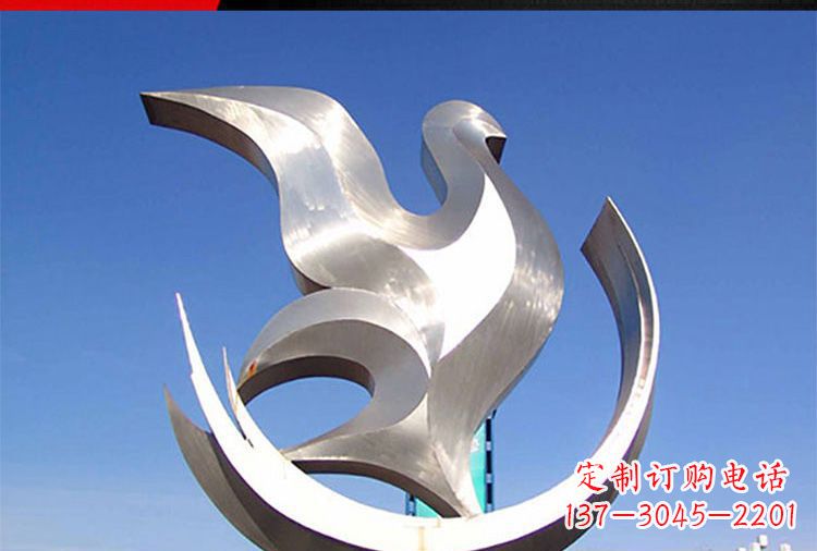 安阳雕刻工艺制作的精美不锈钢鸽子摆件