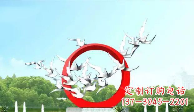 安阳华丽优雅的不锈钢鸽子雕塑