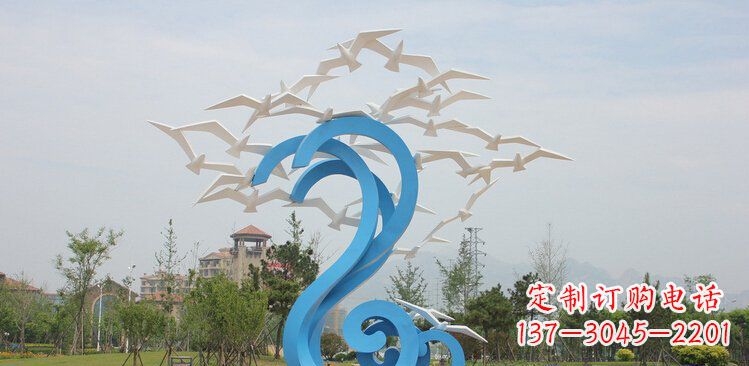 安阳精美的不锈钢鸽子雕塑