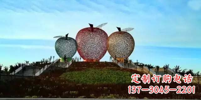 安阳精美大气的不锈钢苹果雕塑