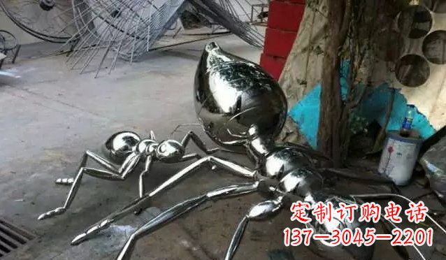 安阳广场不锈钢蚂蚁雕塑 (2)