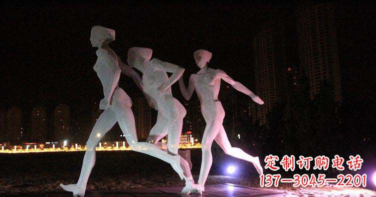 安阳优雅靓丽的女性不锈钢跑步雕塑