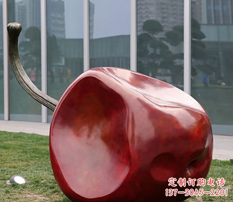 安阳优雅大气的不锈钢苹果雕塑