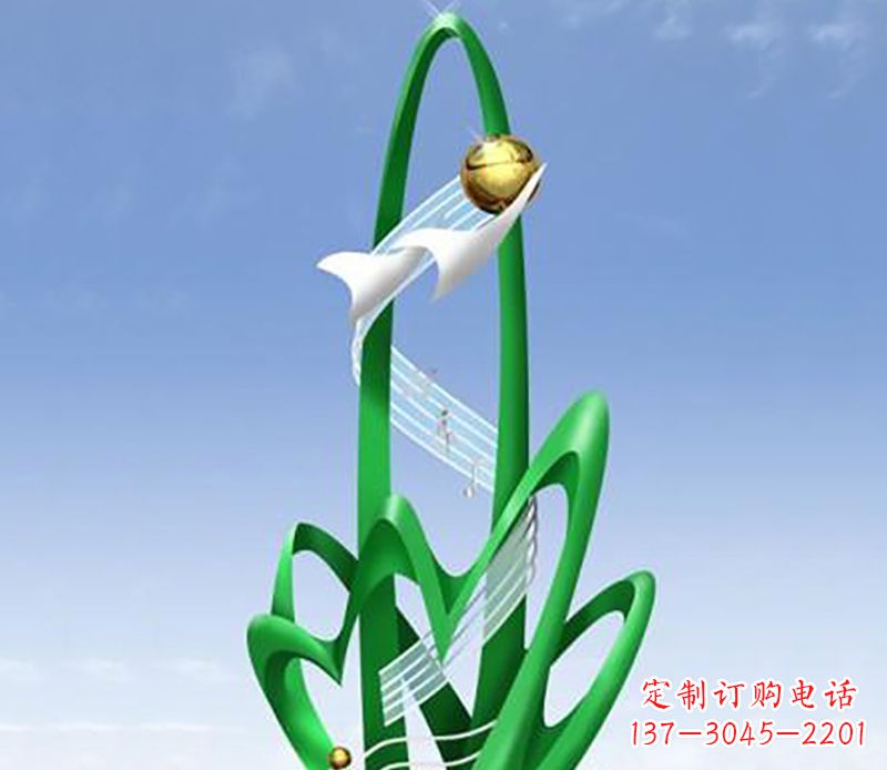 安阳广场不锈钢树叶景观雕塑 
