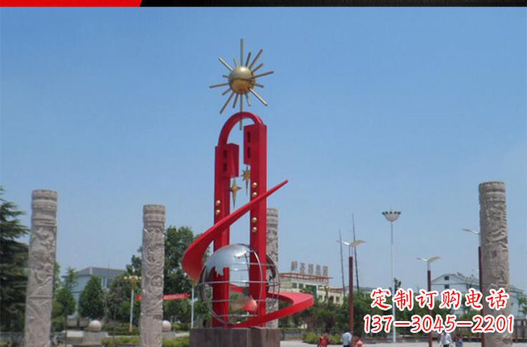 安阳精美不锈钢太阳花雕塑