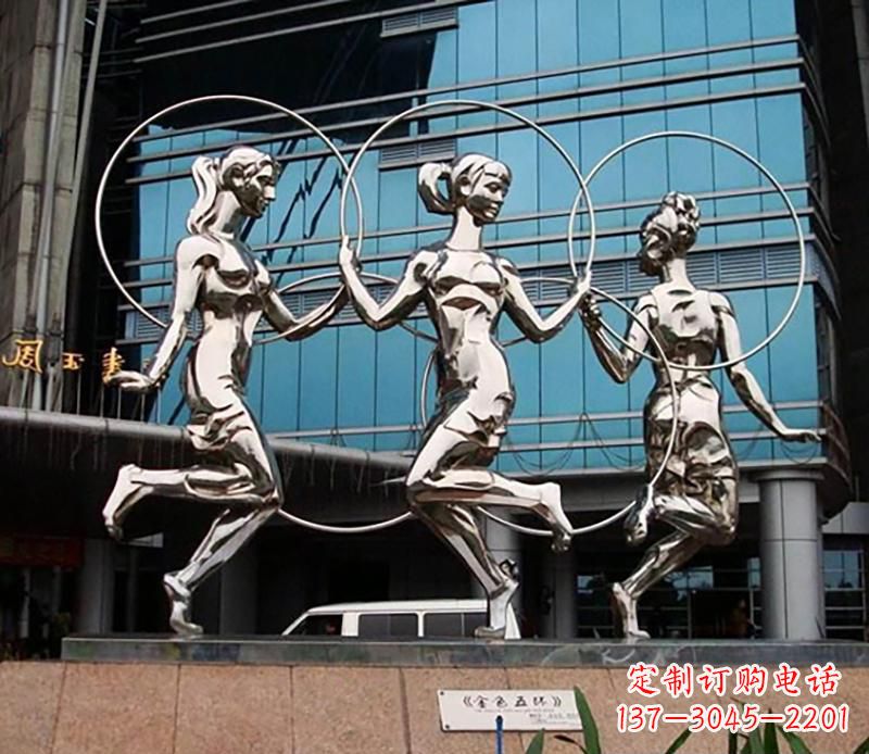 安阳不锈钢跳舞美女雕塑