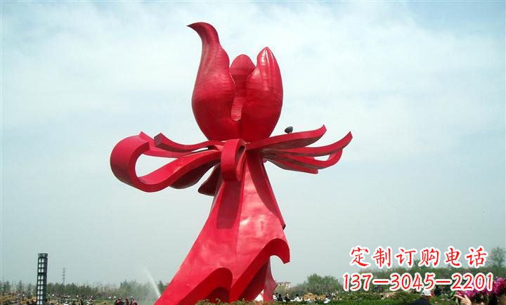 安阳广场不锈钢紫荆花雕塑