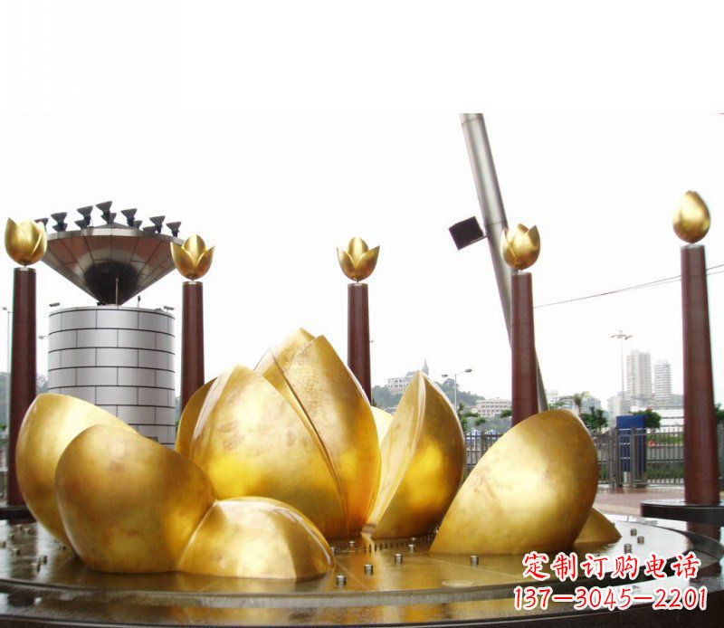 安阳全新设计!中领雕塑莲花抽象广场雕塑