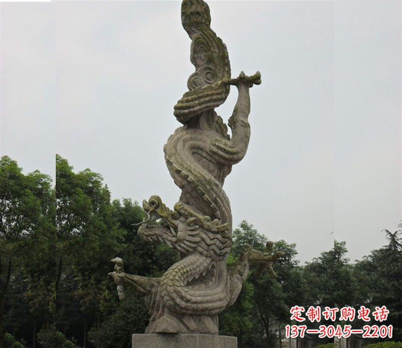 安阳中领雕塑|古典美感的大理石龙雕塑
