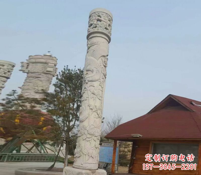安阳广场大理石龙柱景观石雕_1