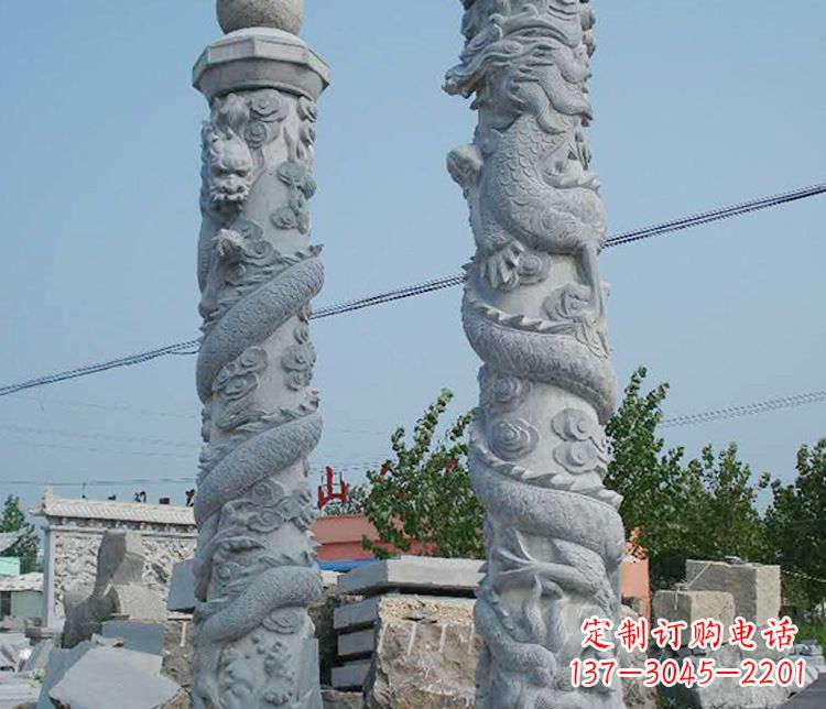 安阳高级雕刻工艺的大理石盘龙柱