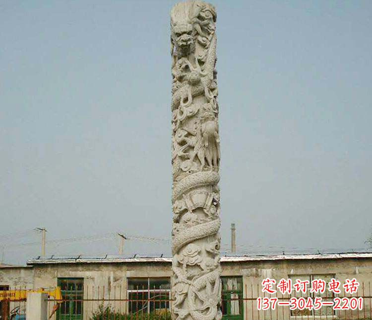 安阳中领雕塑——独具特色的大理石盘龙柱雕塑