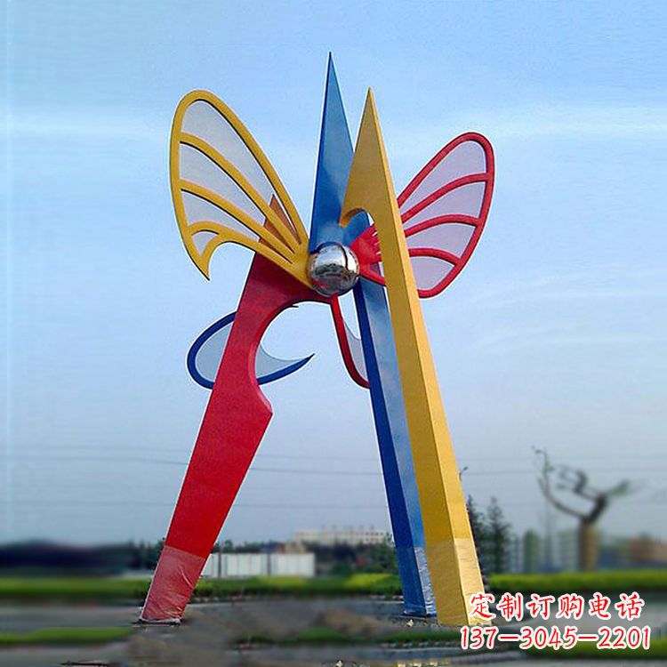 安阳广场大型抽象蝴蝶景观雕塑