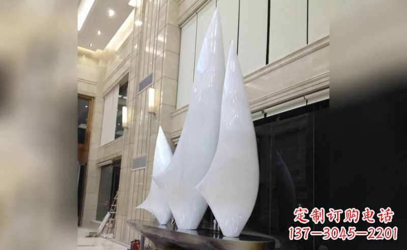 安阳精美不锈钢帆船雕塑