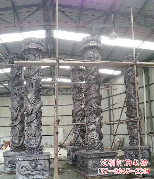 安阳传统艺术雕刻精美大型仿铜龙柱