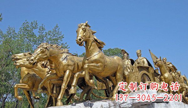 安阳中领雕塑:精美古典马车铜雕