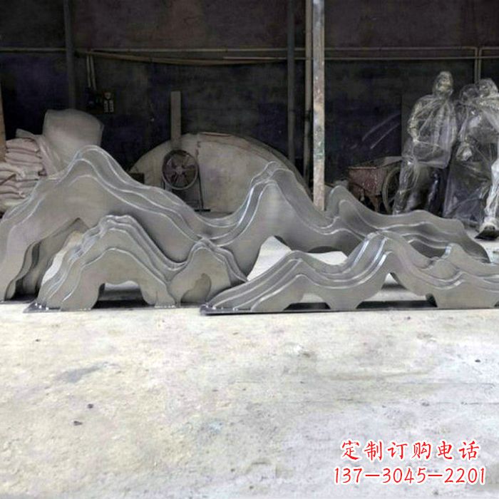 安阳精美大型不锈钢假山雕塑