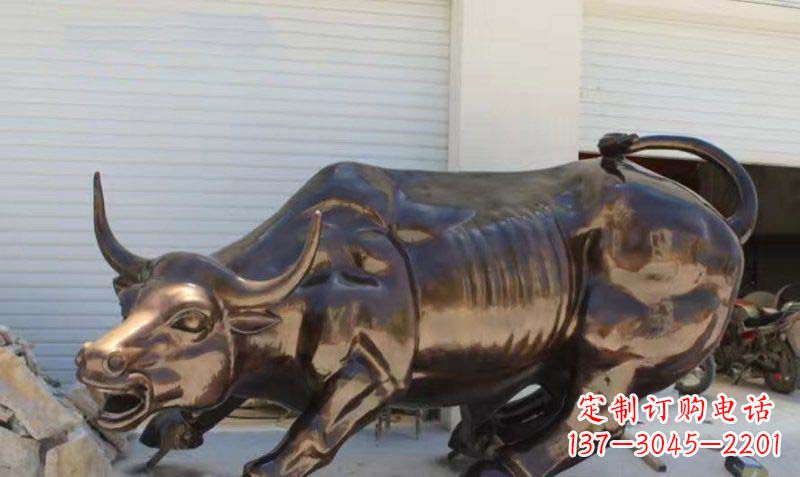 安阳广场华尔街铜牛动物铜雕-优质的动物铜雕定制