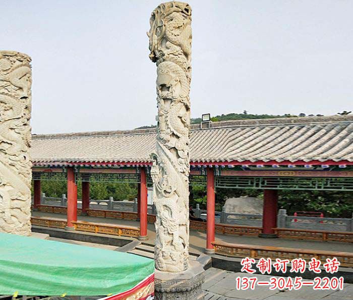 安阳雕刻精致的大理石龙柱石雕