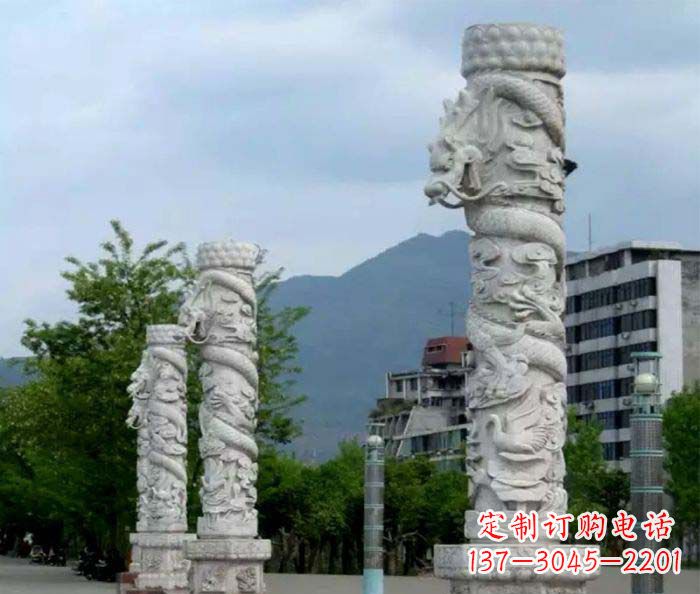 安阳精美工艺大理石龙柱雕塑