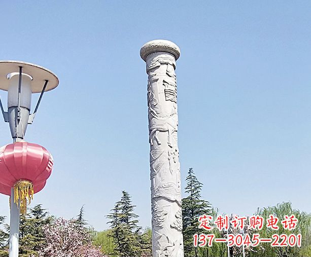 安阳中领雕塑的大理石龙柱石雕