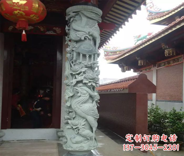 安阳大理石龙柱雕塑,为室内景观带来活力