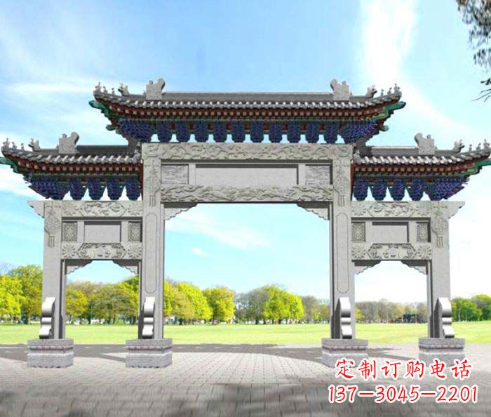 安阳精美的大理石牌楼石雕