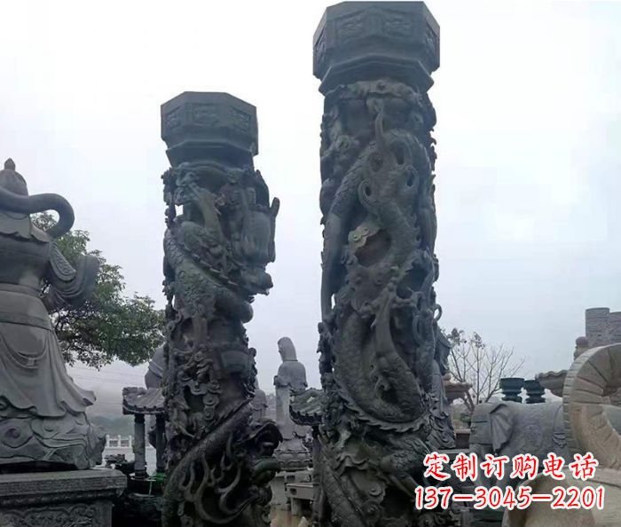 安阳安静传承-中领雕塑广场景观仿古盘龙柱石雕