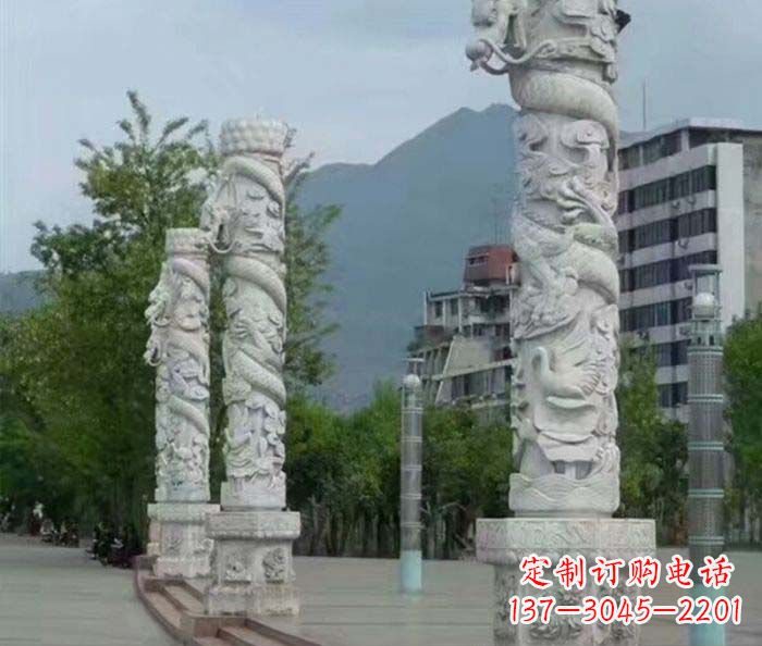 安阳定制精美的盘龙柱石雕