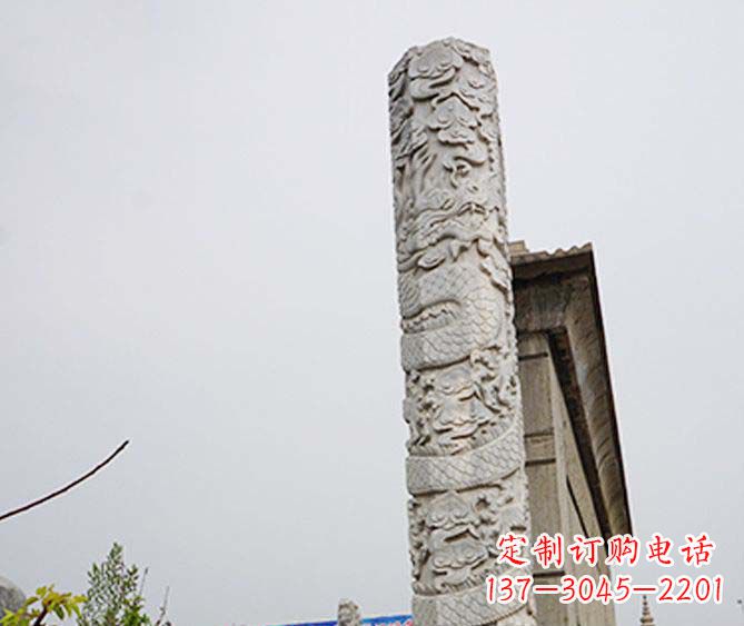 安阳精美艺术品,象征霸气,盘龙柱石雕