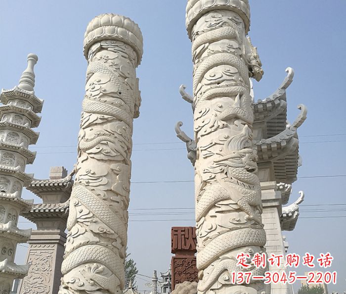 安阳传承雄风,精美绝伦的盘龙柱石雕
