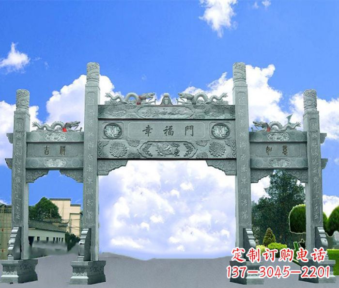 安阳华丽精美的三门牌坊雕塑
