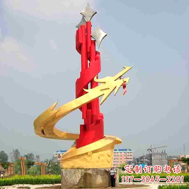 安阳中领雕塑出品的活力龙形不锈钢雕塑