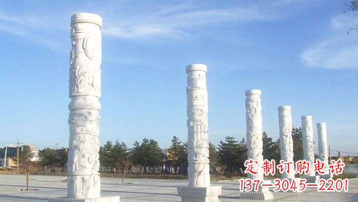 安阳中国传统石雕:广场龙柱雕