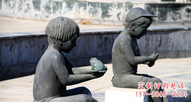 安阳儿童景观铜雕,携带童趣的青蛙