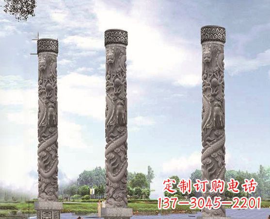 安阳精美雕塑盘龙柱,美化您的室外空间