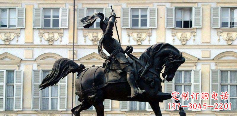 安阳中领雕塑-大型罗马士兵骑马铜雕
