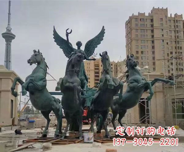 安阳中领雕塑:阿波罗战车铜雕精美华丽