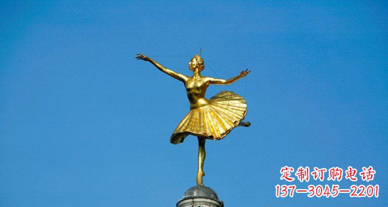 安阳精美手工跳芭蕾舞的西方女人铜雕