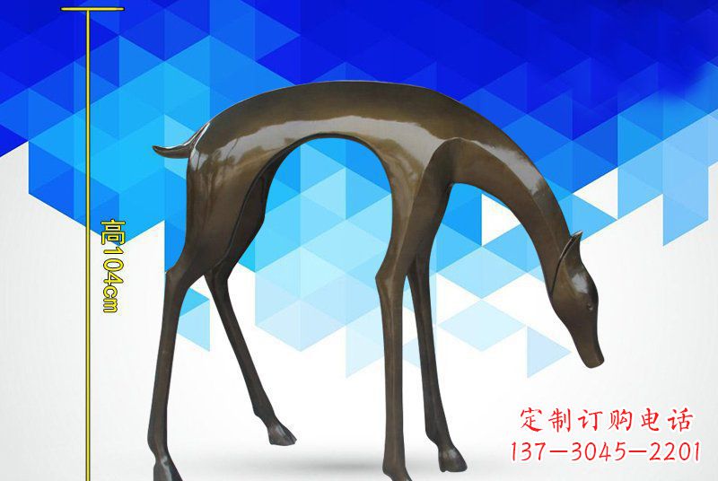 安阳铜镜面鹿雕塑,高端雕塑定制