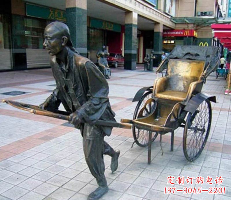 安阳黄包车雕塑,艺术品级的装饰