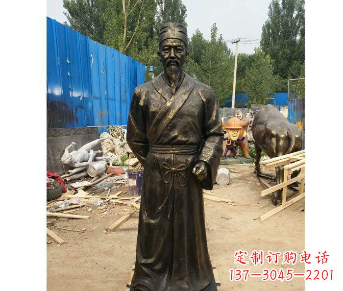 安阳领雕塑定制广场铜雕刘备人物雕塑