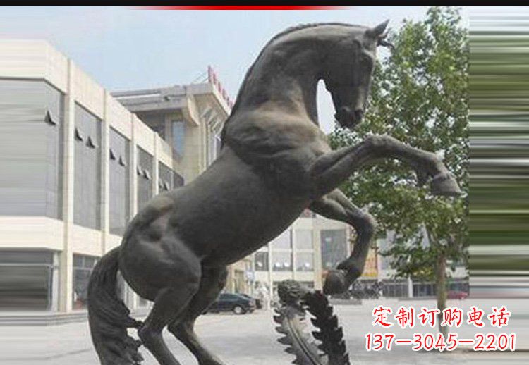 安阳中领雕塑出品:可爱动物铜雕跳跃马