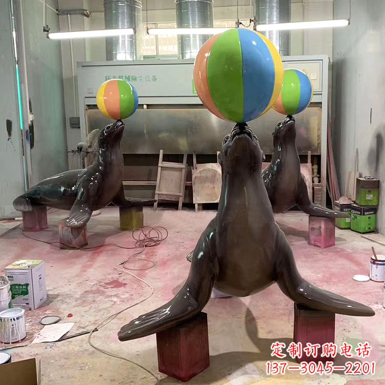 安阳海豹玻璃钢雕塑,让您触手可及的自然风情